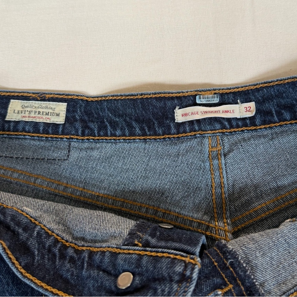 Levi’s Ribcage Straight Ankle Women’s Sz 32 Casual Boho Preppy - Picture 4 of 7